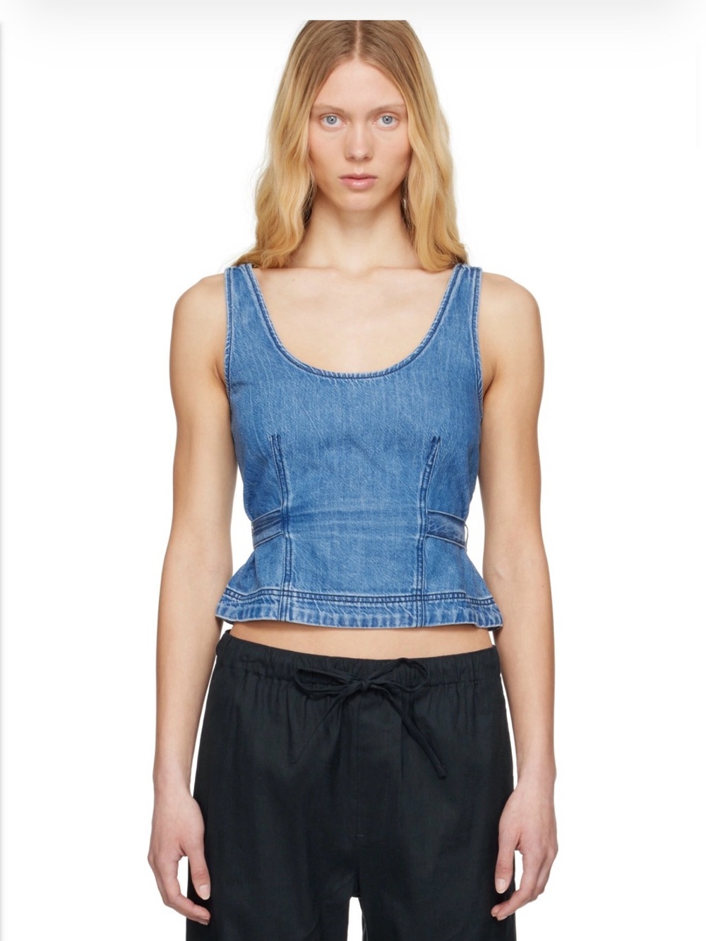 NWT Rag & Bone Blue Ultra Featherweight Estelle Denim Top Size 0